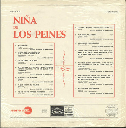 La Niña De Los Peines : Niña De Los Peines (LP, Comp)