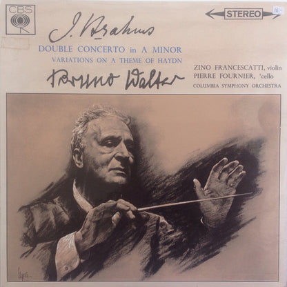 Johannes Brahms - Zino Francescatti, Pierre Fournier, Bruno Walter, Columbia Symphony Orchestra : Double Concerto In A Minor - Variations On A Theme Of Haydn (LP, RE)