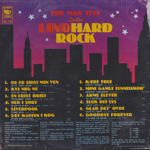 The Max Five : Spiller Lindhard Rock (LP, Album)