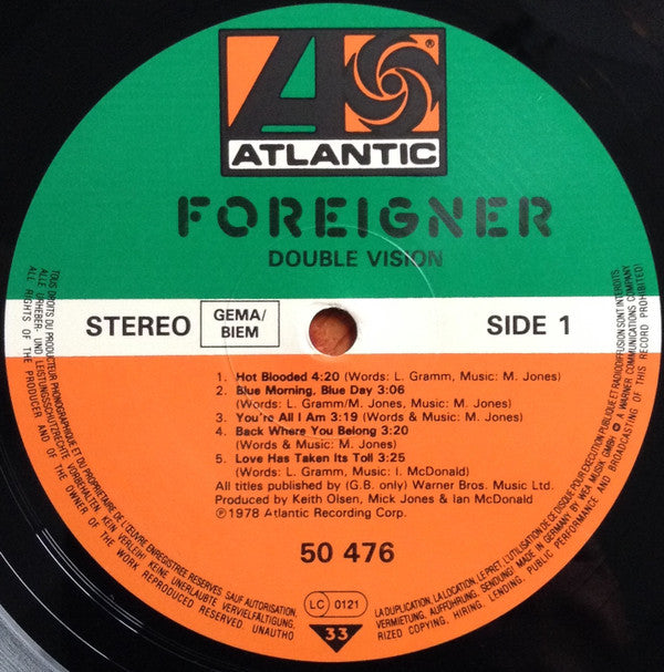 Foreigner : Double Vision (LP, Album, RE)