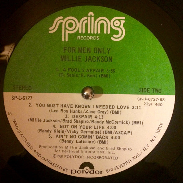 Millie Jackson : For Men Only (LP, Album, 18 )