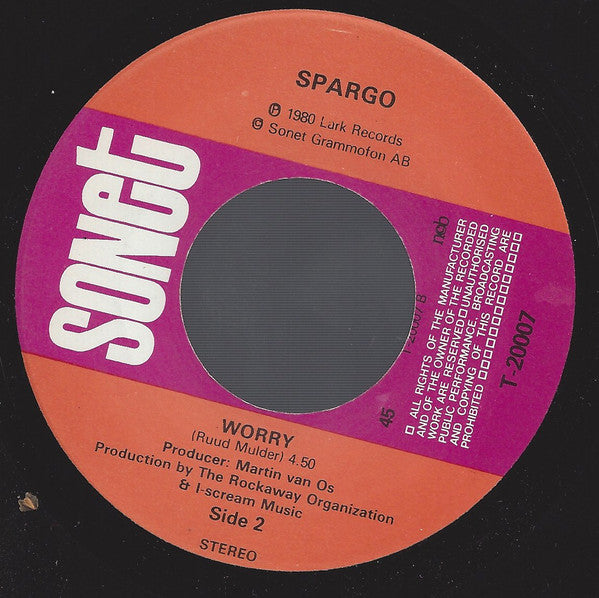 Spargo : You And Me (7", Single)