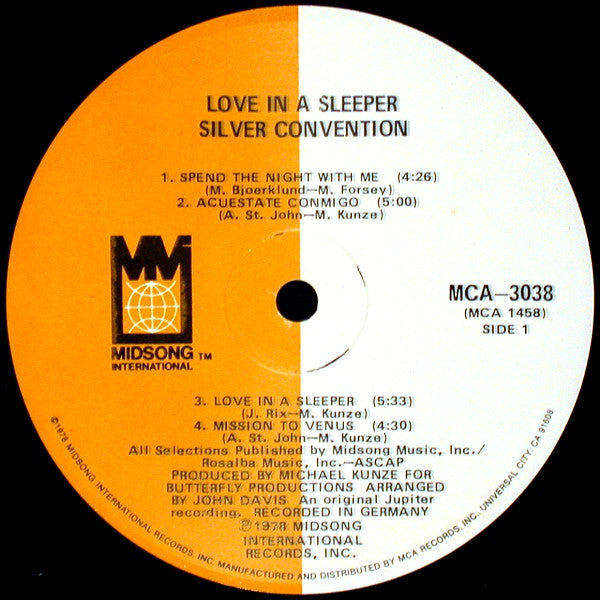 Silver Convention : Love In A Sleeper (LP, Album)