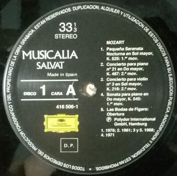 Various : Musicalia 1. Mozart (LP, Comp)