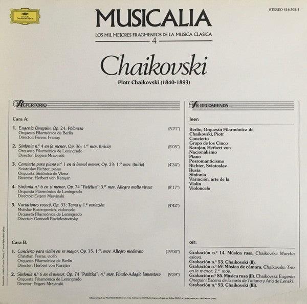 Various : Musicalia 4. Chaikovski (LP, Comp)