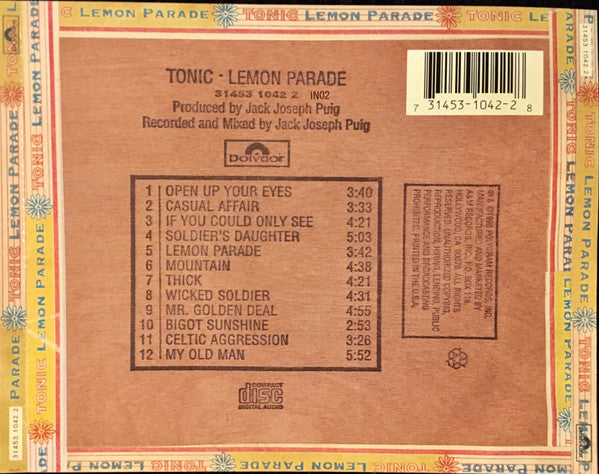 Tonic (2) : Lemon Parade (CD, Album)