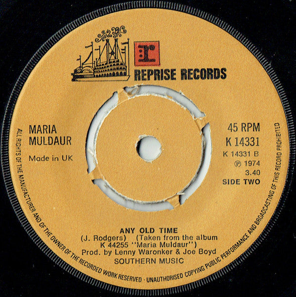 Maria Muldaur : Midnight At The Oasis (7", Kno)