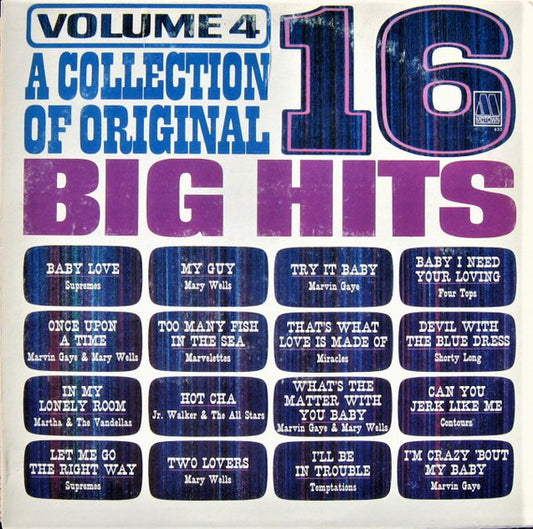 Various : A Collection Of 16 Original Big Hits - Vol. 4 (LP, Comp, Mono)