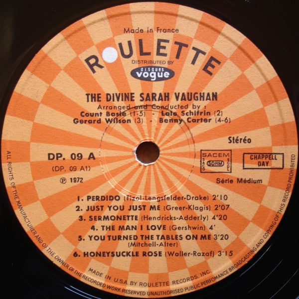 Sarah Vaughan : The Divine (2xLP, Comp, Gat)