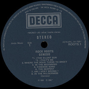 Genesis : Rock Roots (LP, Album, Mono, RE, G L)