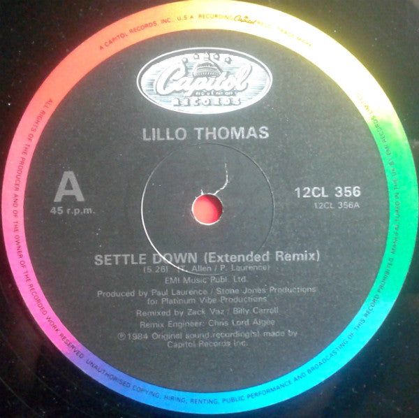 Lillo Thomas : Settle Down / I Like Your Style (12")