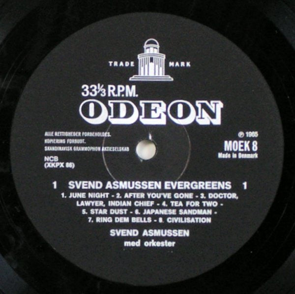 Svend Asmussen : Evergreens (LP, Comp, Mono)