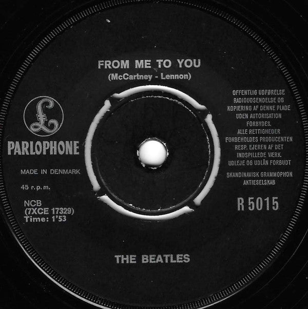 The Beatles : From Me To You (7", Single, RP, Bla)