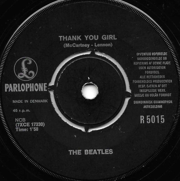 The Beatles : From Me To You (7", Single, RP, Bla)