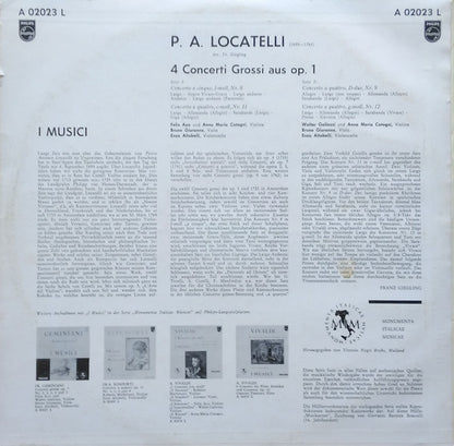 Pietro Antonio Locatelli / I Musici : 4 Concerti Grossi Op. 1, Nr. 8, 9, 11, 12 (LP, Album)