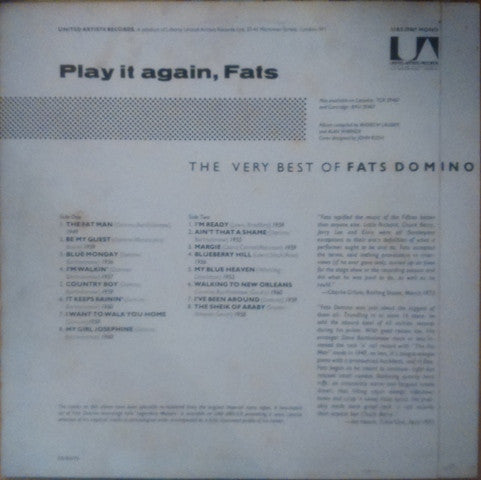 Fats Domino : Fats Domino - The Very Best Of Fats Domino - Play It Again, Fats (LP, Comp, Mono, RM, Blu)