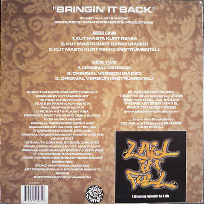 Planet Asia & Eclipse 427 : Bringin' It Back (12", Single)