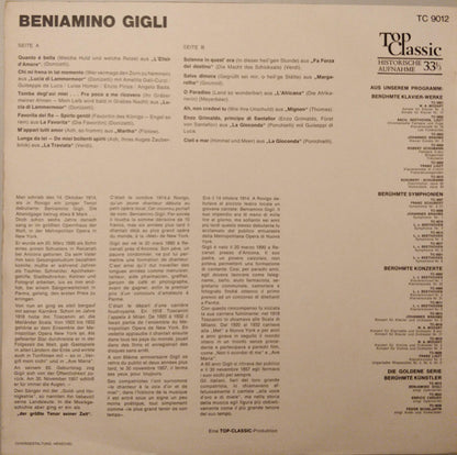 Beniamino Gigli : Beniamino Gigli Singt Opernarien (LP, Comp)