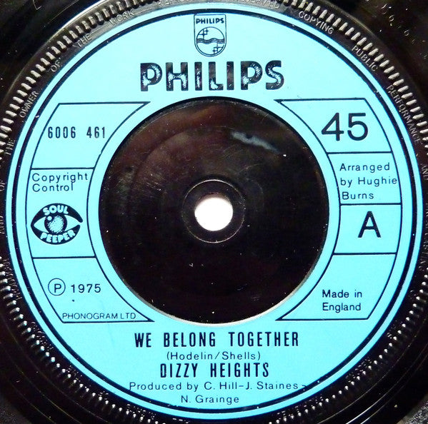 Dizzy Heights : We Belong Together (7", Blu)