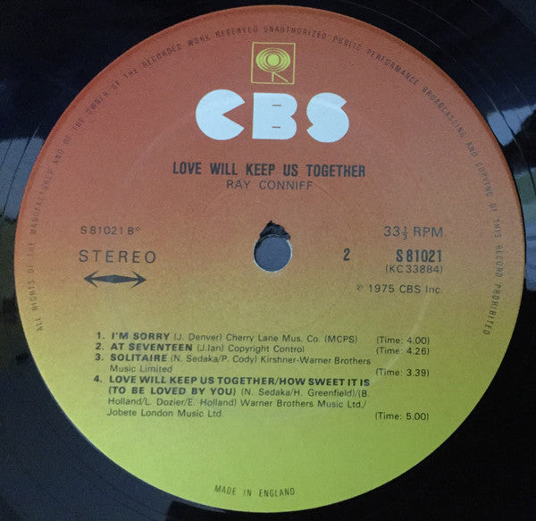 Ray Conniff : Love Will Keep Us Together (LP)