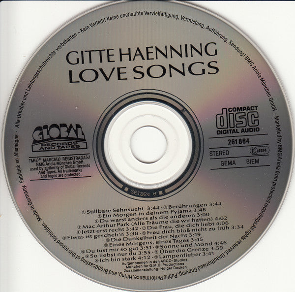 Gitte Hænning : Love Songs (CD, Comp)