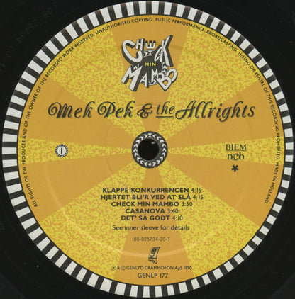 Mek Pek & The Allrights : Check Min Mambo (LP, Album)