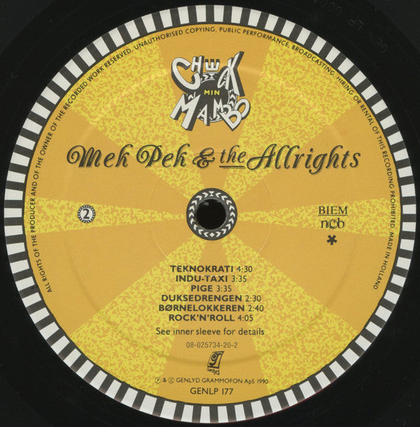 Mek Pek & The Allrights : Check Min Mambo (LP, Album)