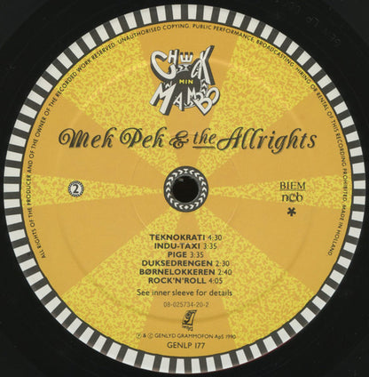 Mek Pek & The Allrights : Check Min Mambo (LP, Album)