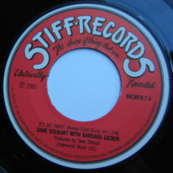 Dave Stewart & Barbara Gaskin : It's My Party (7", Single, Pic)