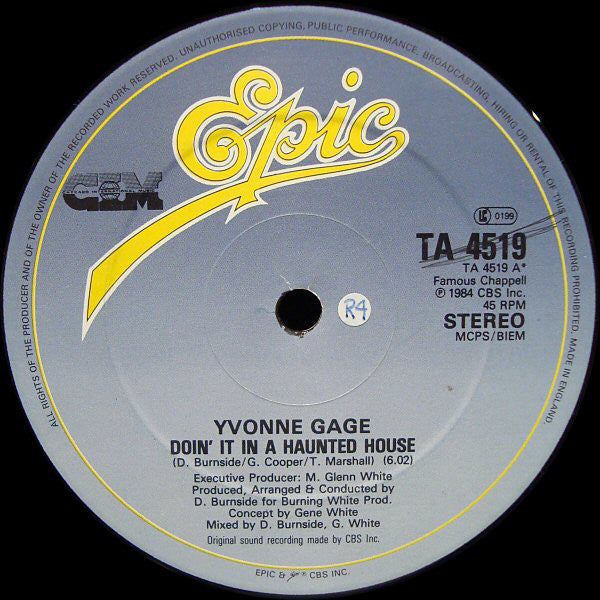 Yvonne Gage : Doin' It In A Haunted House (12", Com)