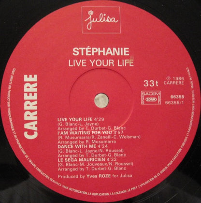 Stephanie (2) : Live Your Life (LP, Album)