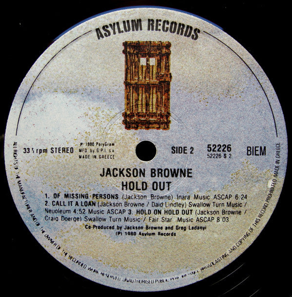 Jackson Browne : Hold Out (LP, Album)