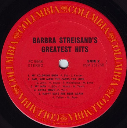 Barbra Streisand : Barbra Streisand's Greatest Hits (LP, Comp, RE, San)