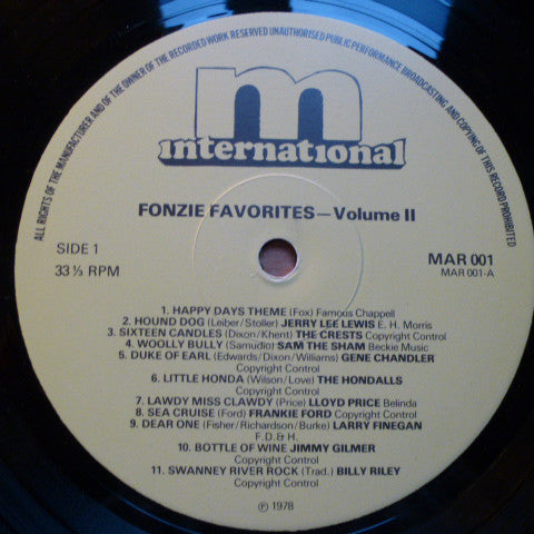 Various : Fonzie Favorites - Volume II (LP, Comp)