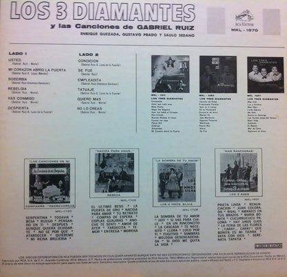 Los Tres Diamantes : Y Las Canciones De Gabriel Ruiz (LP, Album, RE)