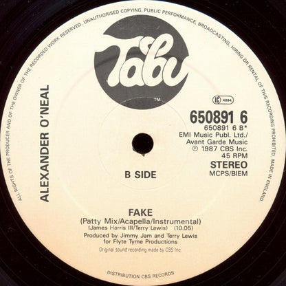 Alexander O'Neal : Fake (12")