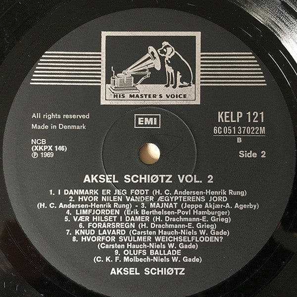 Aksel Schiøtz : Aksel Schiøtz Vol. 2. Danske Sange Og Romancer (LP, Comp)