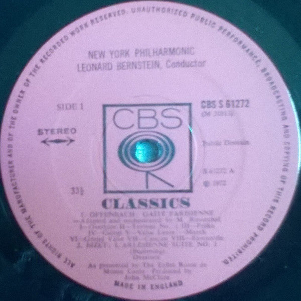 Leonard Bernstein, Georges Bizet / Jacques Offenbach & The New York Philharmonic Orchestra : Gaîté Parisienne / L'Arlésienne Suites (LP)