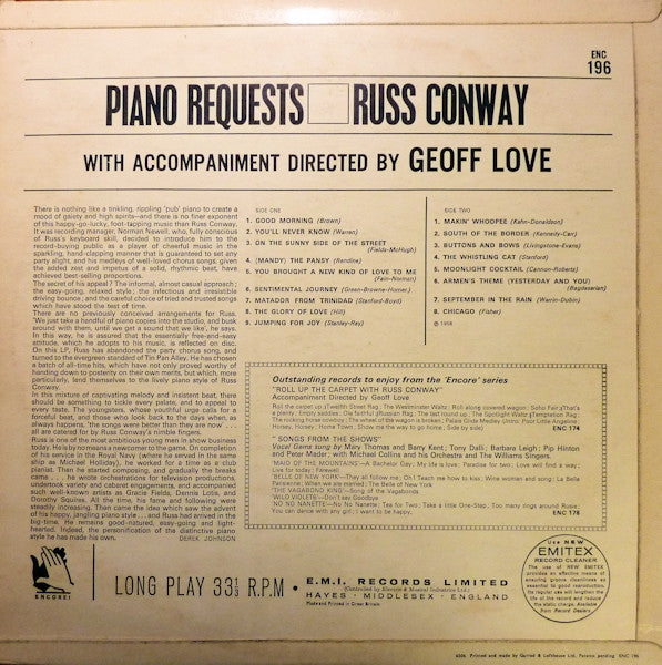 Russ Conway : Piano Requests (LP, Album, RE)