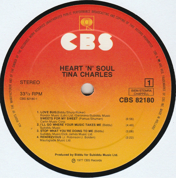 Tina Charles : Heart 'n' Soul (LP, Album)