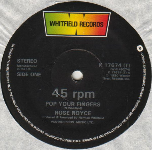 Rose Royce : Pop Your Fingers (12")