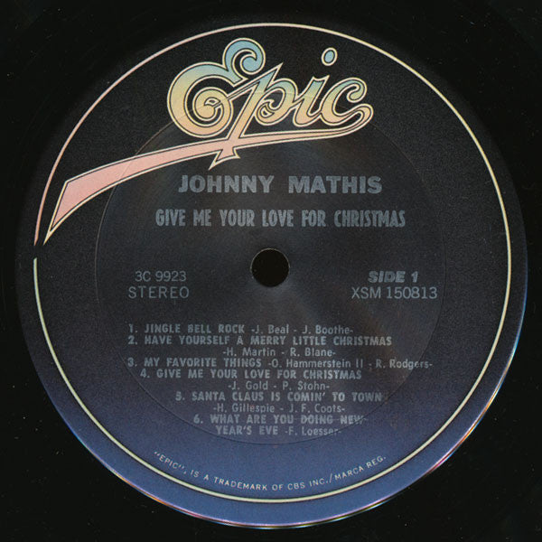 Johnny Mathis : Give Me Your Love For Christmas (LP, Album, RE)