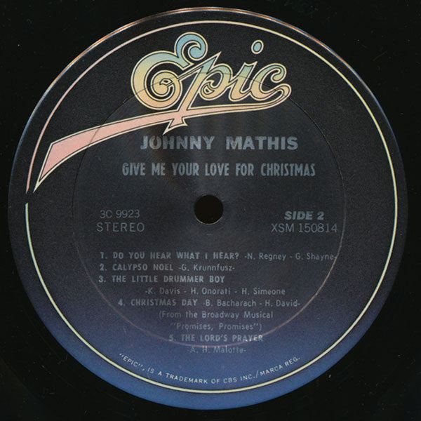 Johnny Mathis : Give Me Your Love For Christmas (LP, Album, RE)