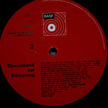 Various : Opernabend Der Erinnerung (LP, Comp, Mono)