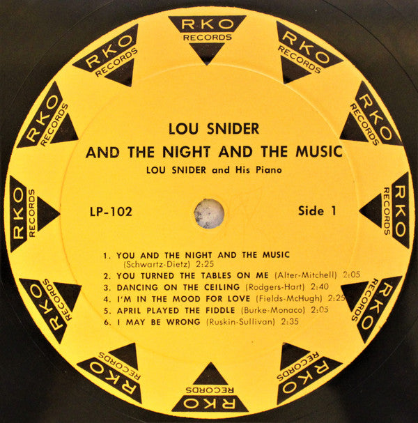 Lou Snider (2) : Lou Snider...And The Night...And The Music (LP, Album, Mono)