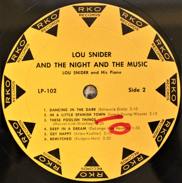 Lou Snider (2) : Lou Snider...And The Night...And The Music (LP, Album, Mono)