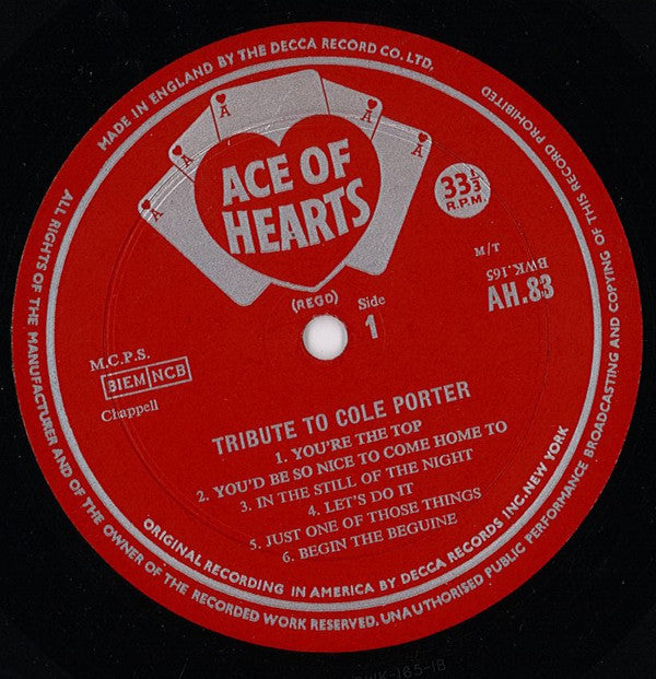 Various : Tribute To Cole Porter (LP, Comp, Mono)