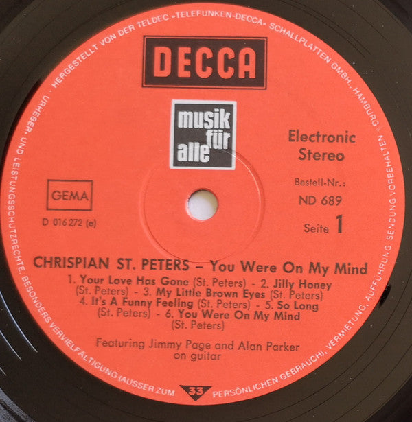 Crispian St. Peters : You Were On My Mind (LP, Comp)