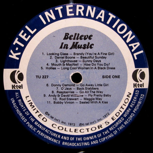 Various : Believe In Music (LP, Comp, Ltd)