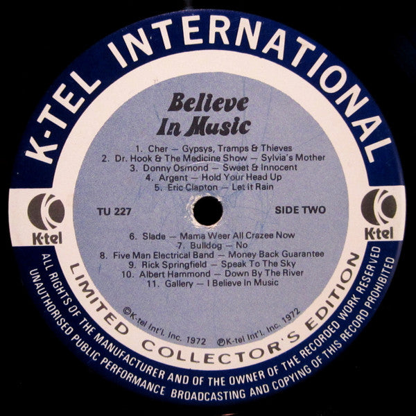 Various : Believe In Music (LP, Comp, Ltd)